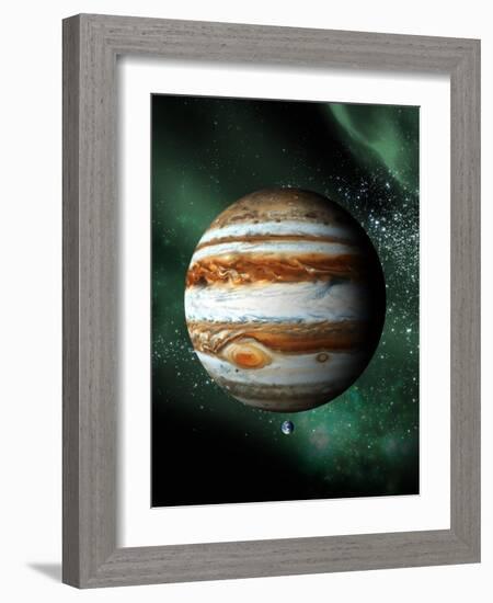 Jupiter And Earth, Artwork-Victor Habbick-Framed Photographic Print