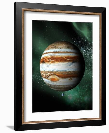 Jupiter And Earth, Artwork-Victor Habbick-Framed Photographic Print