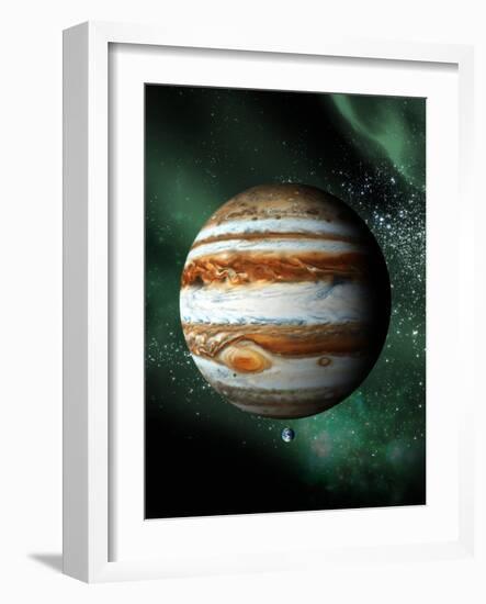 Jupiter And Earth, Artwork-Victor Habbick-Framed Photographic Print