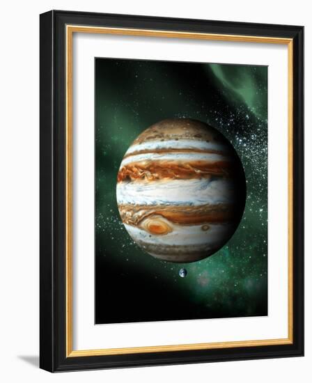 Jupiter And Earth, Artwork-Victor Habbick-Framed Photographic Print