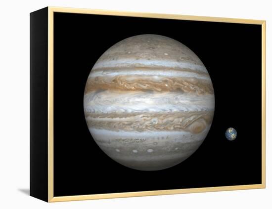 Jupiter And Earth Compared, Artwork-Walter Myers-Framed Premier Image Canvas