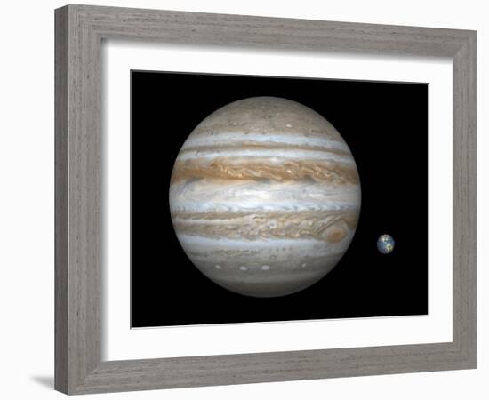 Jupiter And Earth Compared, Artwork-Walter Myers-Framed Photographic Print