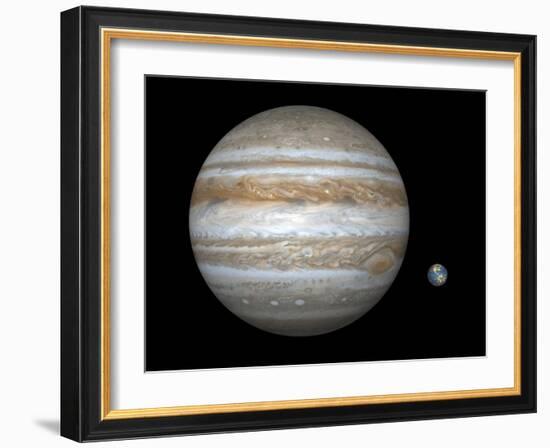 Jupiter And Earth Compared, Artwork-Walter Myers-Framed Photographic Print