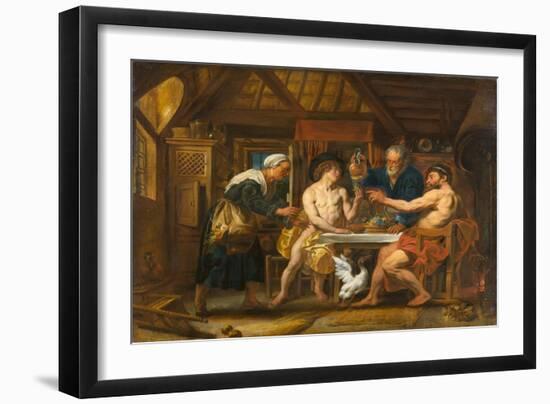 Jupiter and Mercury in the House of Philemon and Baucis, circa 1645 (Oil on Canvas)-Jacob Jordaens-Framed Giclee Print