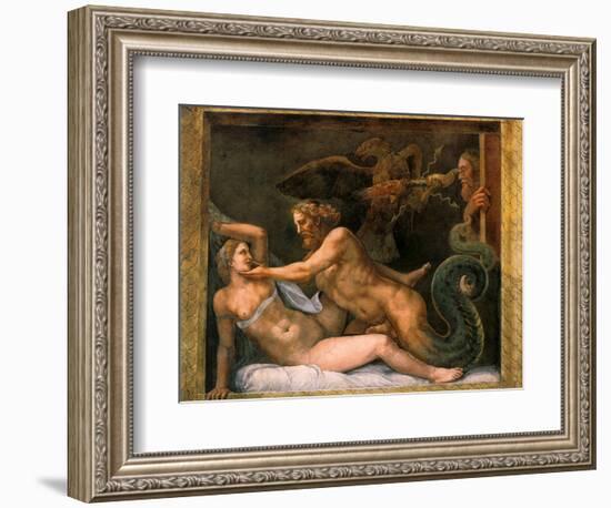 Jupiter and Olympia, 1526-1534-Giulio Romano-Framed Giclee Print