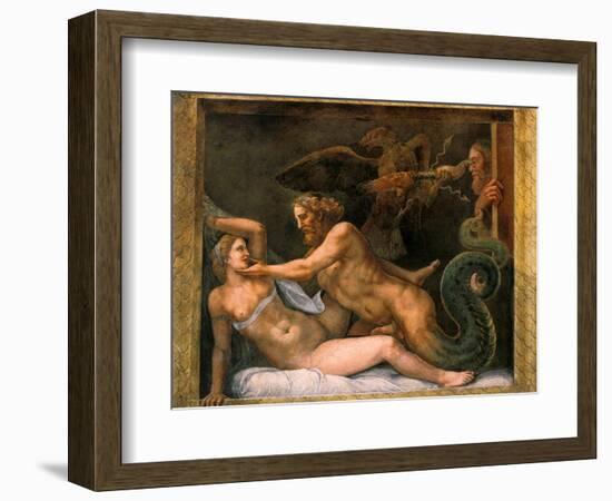 Jupiter and Olympia, 1526-1534-Giulio Romano-Framed Giclee Print