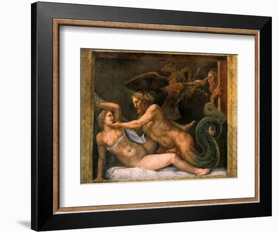 Jupiter and Olympia, 1526-1534-Giulio Romano-Framed Giclee Print