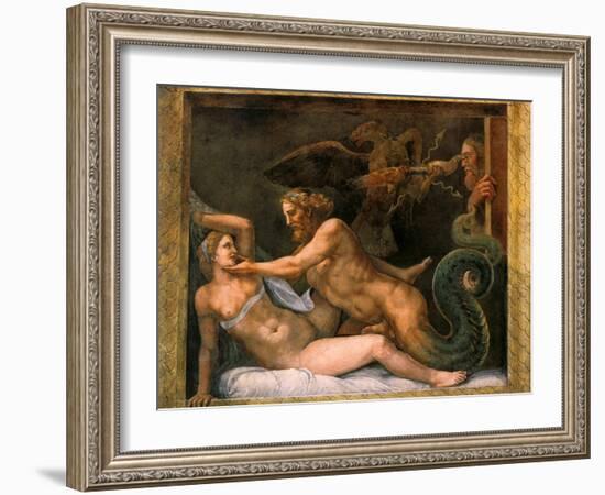 Jupiter and Olympia, 1526-1534-Giulio Romano-Framed Giclee Print