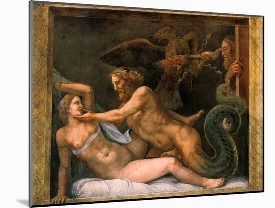 Jupiter and Olympia, 1526-1534-Giulio Romano-Mounted Giclee Print