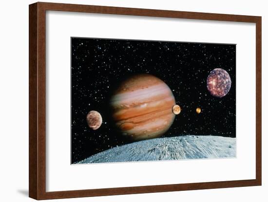 Jupiter And the Galilean Moons Seen From Leda-Science Photo Library-Framed Photographic Print