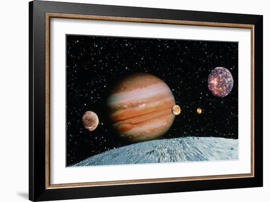 Jupiter And the Galilean Moons Seen From Leda-Science Photo Library-Framed Photographic Print