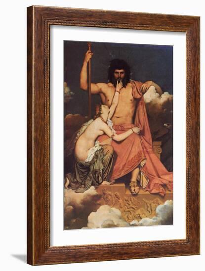 Jupiter and Thetis-Jean-Auguste-Dominique Ingres-Framed Art Print