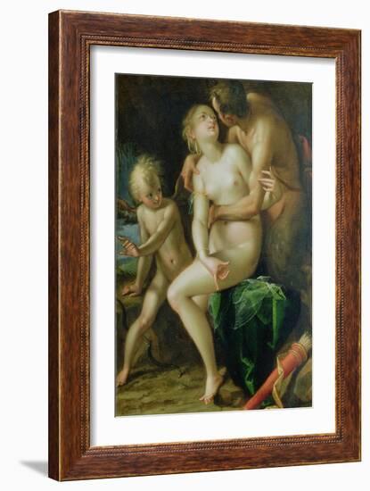 Jupiter, Antiope and Cupid-Johann or Hans von Aachen-Framed Giclee Print