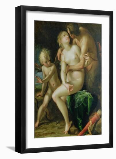 Jupiter, Antiope and Cupid-Johann or Hans von Aachen-Framed Giclee Print