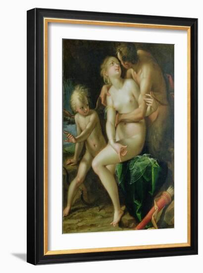 Jupiter, Antiope and Cupid-Johann or Hans von Aachen-Framed Giclee Print