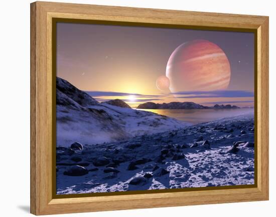 Jupiter From Europa, Artwork-Detlev Van Ravenswaay-Framed Premier Image Canvas