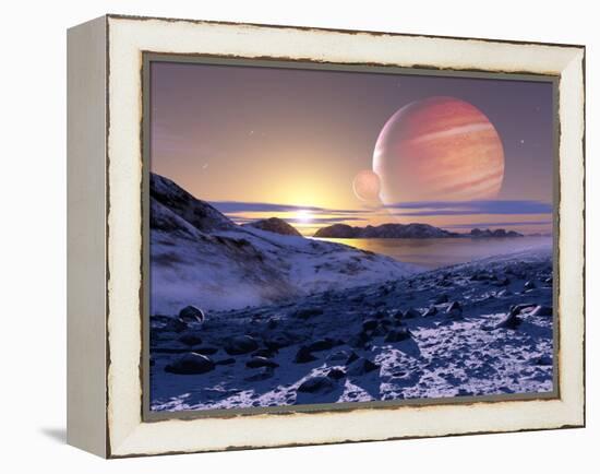 Jupiter From Europa, Artwork-Detlev Van Ravenswaay-Framed Premier Image Canvas