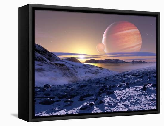 Jupiter From Europa, Artwork-Detlev Van Ravenswaay-Framed Premier Image Canvas