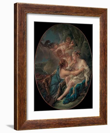 Jupiter, in the Guise of Diana, and Callisto, 1763-Francois Boucher-Framed Giclee Print