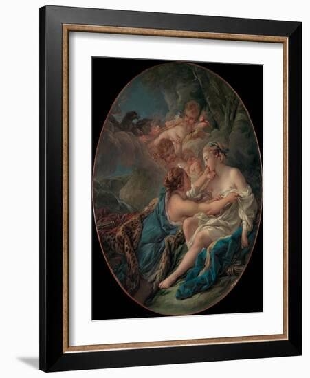 Jupiter, in the Guise of Diana, and Callisto, 1763-Francois Boucher-Framed Giclee Print