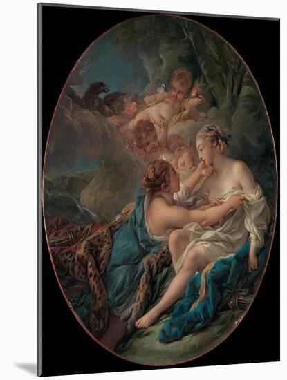 Jupiter, in the Guise of Diana, and Callisto, 1763-Francois Boucher-Mounted Giclee Print