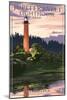 Jupiter Inlet Lighthouse - Jupiter, Florida-Lantern Press-Mounted Art Print
