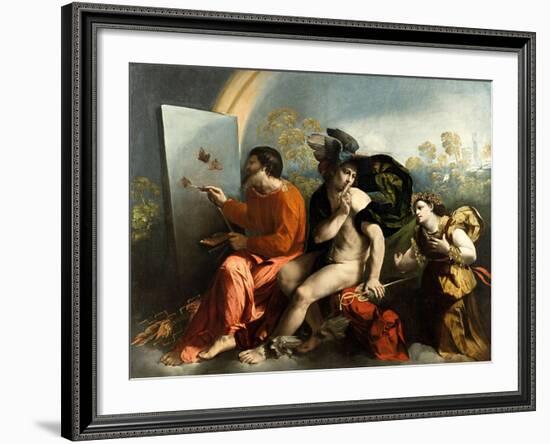 Jupiter, Mercury and the Virtue (Jupiter Painting Butterflie)-Dosso Dossi-Framed Giclee Print