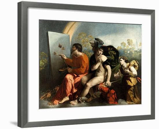 Jupiter, Mercury and the Virtue (Jupiter Painting Butterflie)-Dosso Dossi-Framed Giclee Print