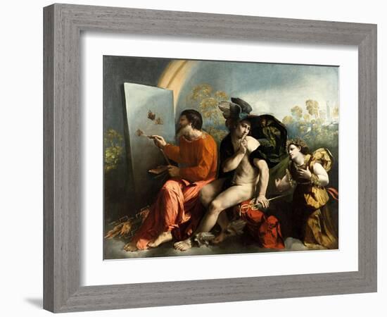 Jupiter, Mercury and the Virtue (Jupiter Painting Butterflie)-Dosso Dossi-Framed Giclee Print