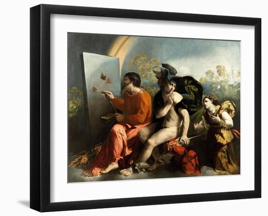 Jupiter, Mercury and the Virtue (Jupiter Painting Butterflie)-Dosso Dossi-Framed Giclee Print