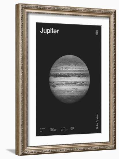 Jupiter : Minimal Planets Datas, 2023 (Digital)-Florent Bodart-Framed Giclee Print