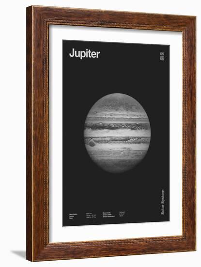 Jupiter : Minimal Planets Datas, 2023 (Digital)-Florent Bodart-Framed Giclee Print