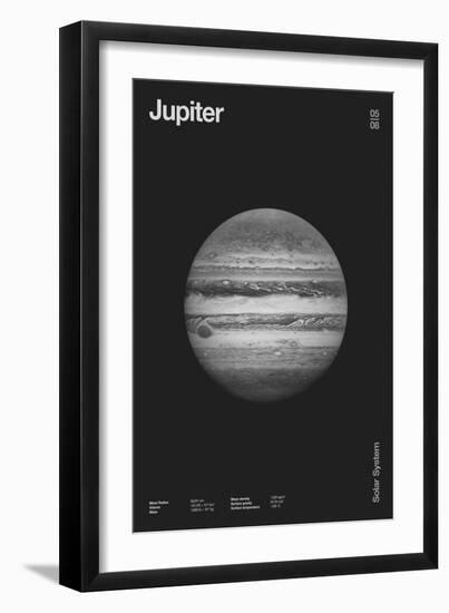 Jupiter : Minimal Planets Datas, 2023 (Digital)-Florent Bodart-Framed Giclee Print