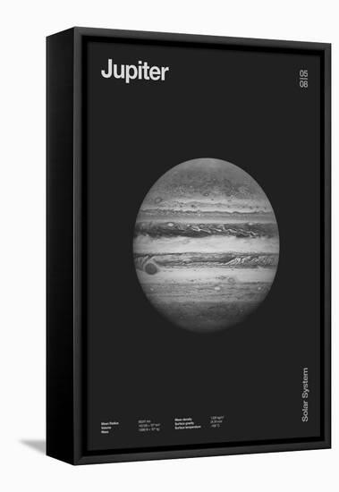 Jupiter : Minimal Planets Datas, 2023 (Digital)-Florent Bodart-Framed Premier Image Canvas