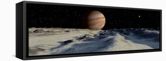 Jupiter's Large Moon, Europa, is Covered by a Thick Crust of Ice-Stocktrek Images-Framed Premier Image Canvas