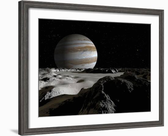 Jupiter's Large Moon, Europa, Is Covered by a Thick Crust of Ice-Stocktrek Images-Framed Photographic Print