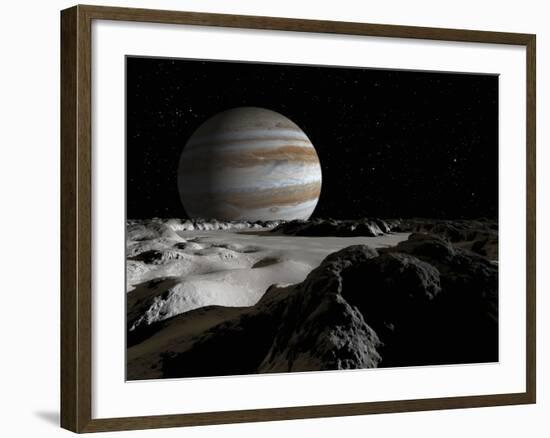 Jupiter's Large Moon, Europa, Is Covered by a Thick Crust of Ice-Stocktrek Images-Framed Photographic Print