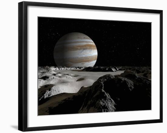 Jupiter's Large Moon, Europa, Is Covered by a Thick Crust of Ice-Stocktrek Images-Framed Photographic Print