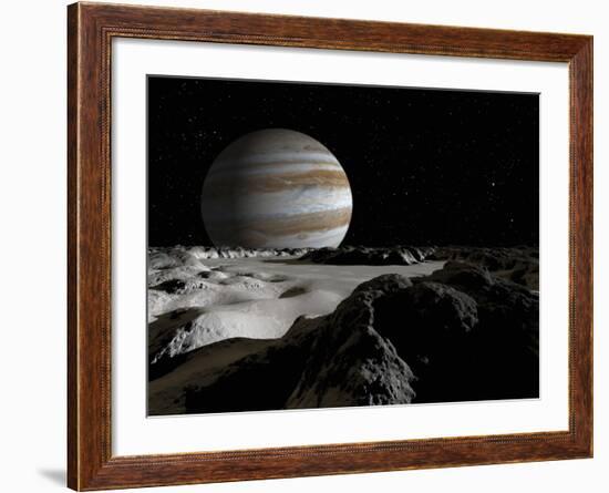 Jupiter's Large Moon, Europa, Is Covered by a Thick Crust of Ice-Stocktrek Images-Framed Photographic Print