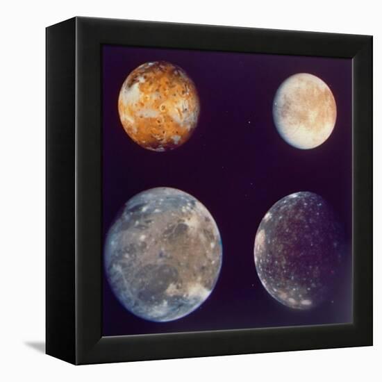 Jupiter's Satellites Io, Europa, Ganymede and Callisto as Depicted by Voyager 1 Spacecraft-null-Framed Premier Image Canvas