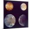 Jupiter's Satellites Io, Europa, Ganymede and Callisto as Depicted by Voyager 1 Spacecraft-null-Mounted Photographic Print