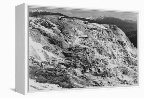 Jupiter Terrace Fountain Geyser Pool Yellowstone National Park Wyoming, 1933-1942-Ansel Adams-Framed Stretched Canvas