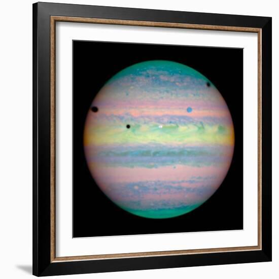 Jupiter with Moons And Their Shadows-null-Framed Premium Photographic Print