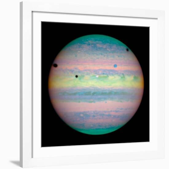 Jupiter with Moons And Their Shadows-null-Framed Photographic Print