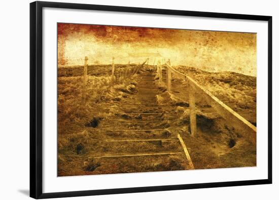 Jurassic Coastal Steps-Osaria Copperstone-Framed Giclee Print