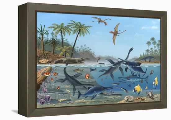 Jurassic Landscape, Artwork-Richard Bizley-Framed Premier Image Canvas