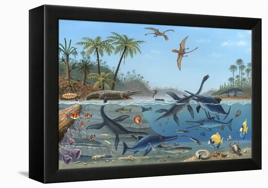 Jurassic Landscape, Artwork-Richard Bizley-Framed Premier Image Canvas