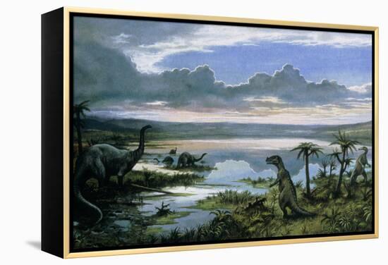 Jurassic Landscape-Ludek Pesek-Framed Premier Image Canvas