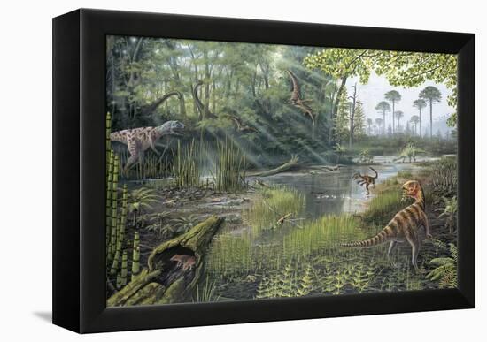 Jurassic Life, Artwork-Richard Bizley-Framed Premier Image Canvas