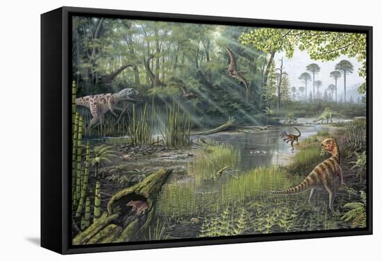 Jurassic Life, Artwork-Richard Bizley-Framed Premier Image Canvas